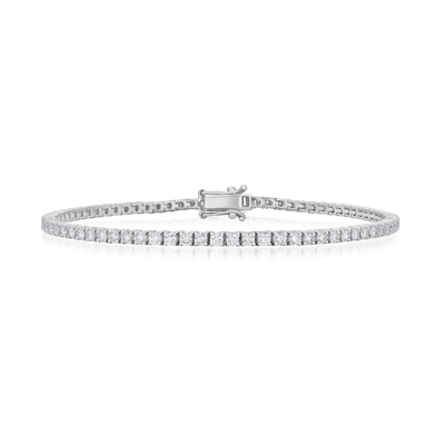 1.79cts Round Brilliant Cut Diamond 18ct White Gold Line Bracelet