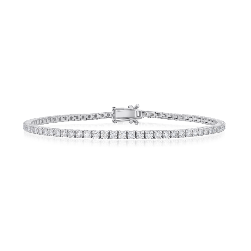 1.79cts Round Brilliant Cut Diamond 18ct White Gold Line Bracelet