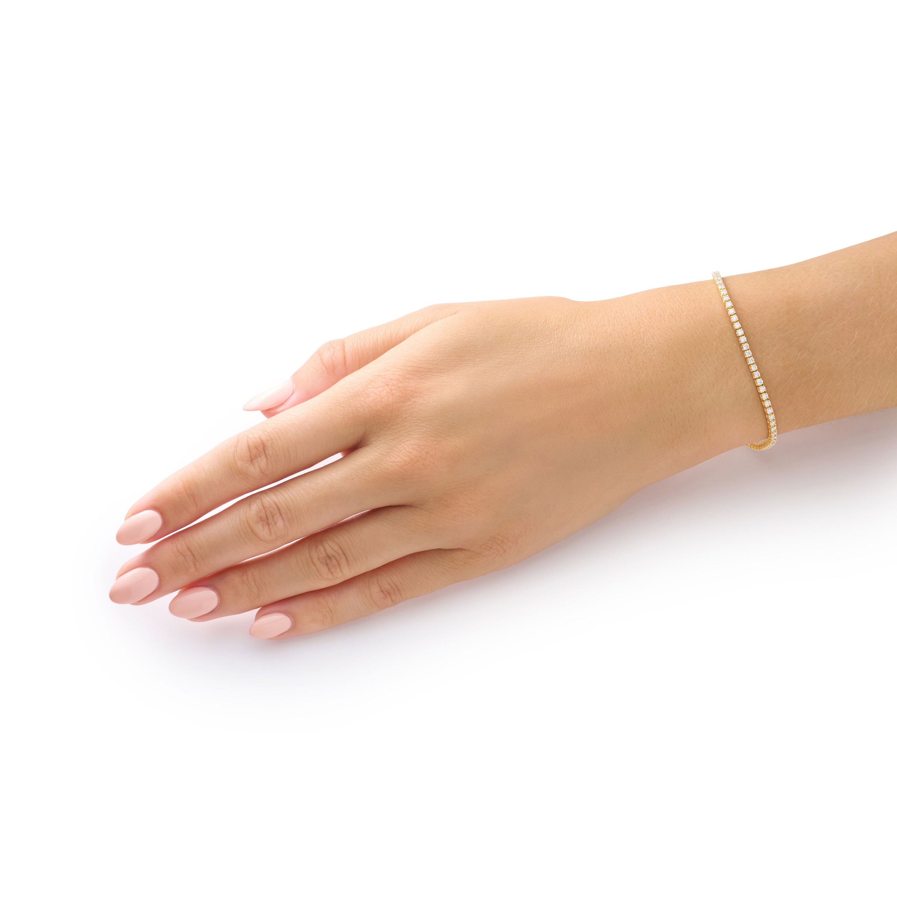 1.74cts Round Brilliant Cut Diamond 18ct Yellow Gold Line Bracelet