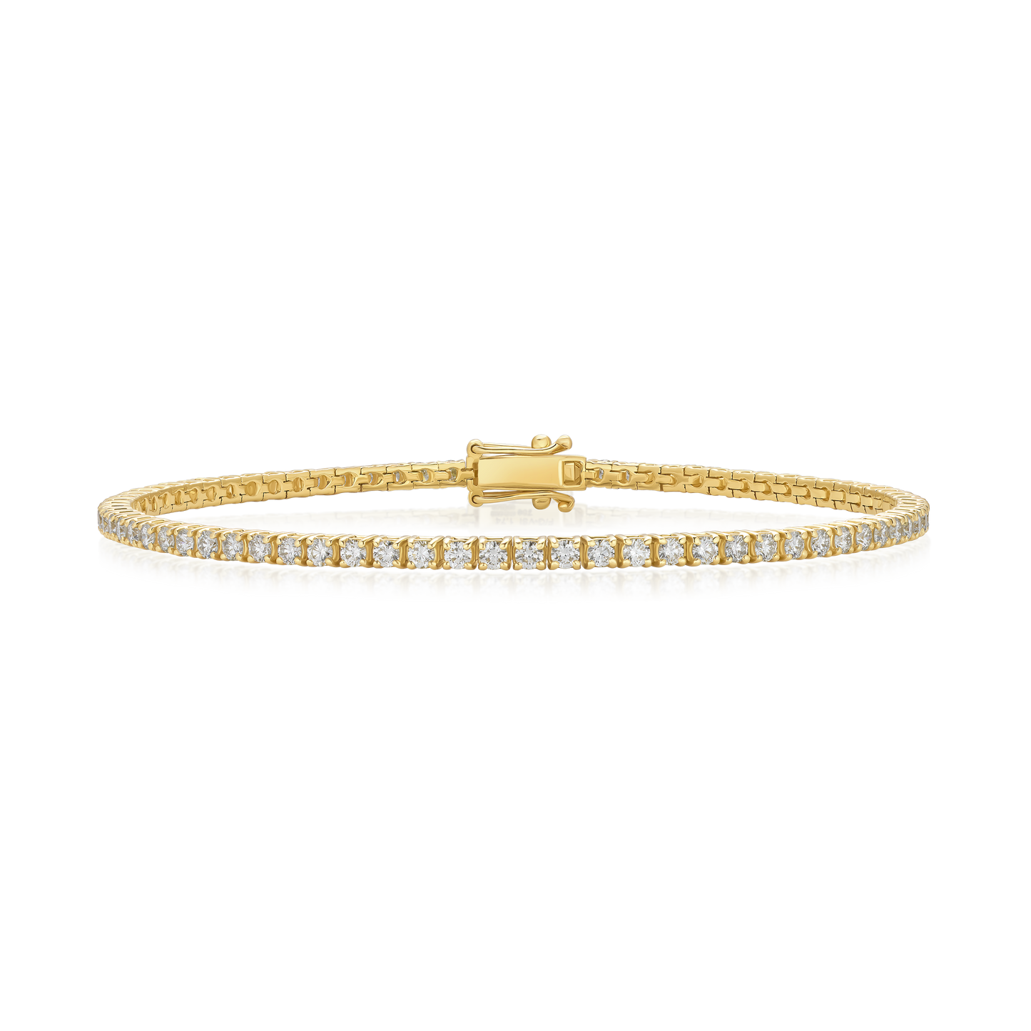 1.74cts Round Brilliant Cut Diamond 18ct Yellow Gold Line Bracelet