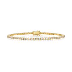 1.74cts Round Brilliant Cut Diamond 18ct Yellow Gold Line Bracelet