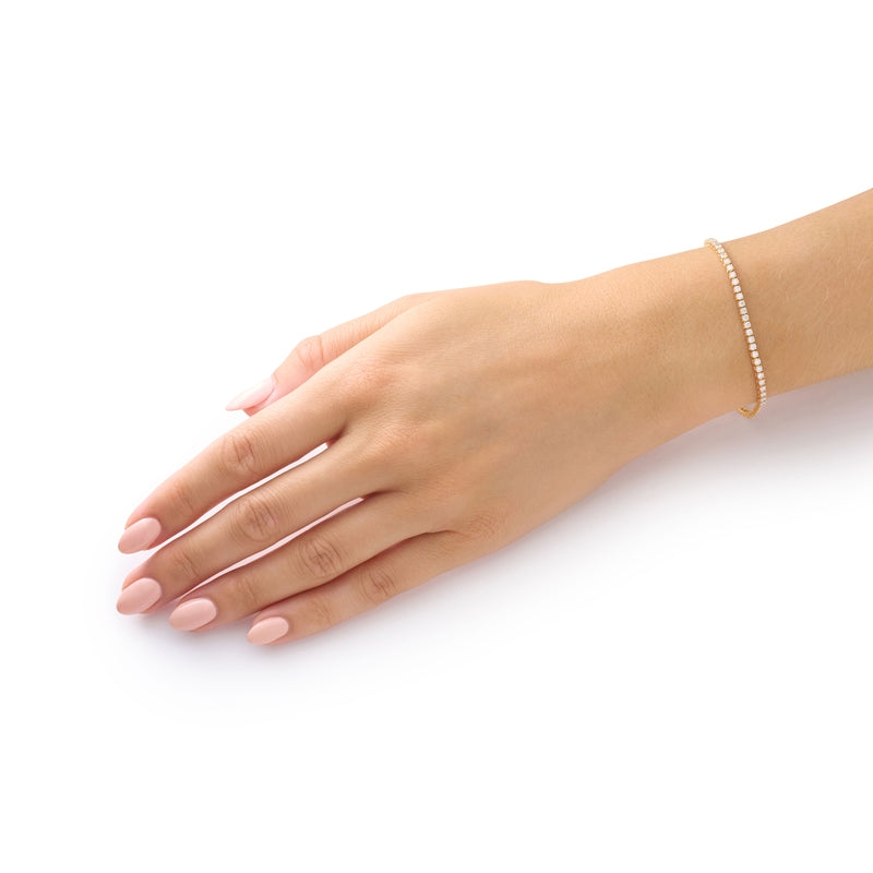 1.75cts Round Brilliant Cut Diamond 18ct Rose Gold Line Bracelet