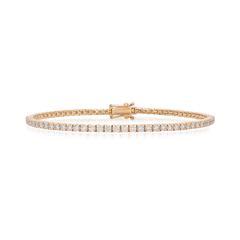 1.75cts Round Brilliant Cut Diamond 18ct Rose Gold Line Bracelet