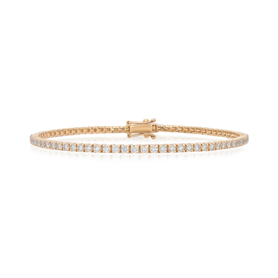 1.75cts Round Brilliant Cut Diamond 18ct Rose Gold Line Bracelet