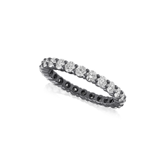 1.62cts Round Brilliant Cut Diamond Full Eternity Ring, Black Rhodium Plated