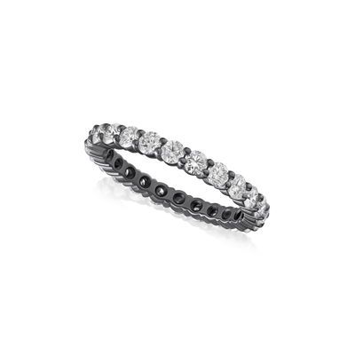 1.62cts Round Brilliant Cut Diamond Full Eternity Ring, Black Rhodium Plated