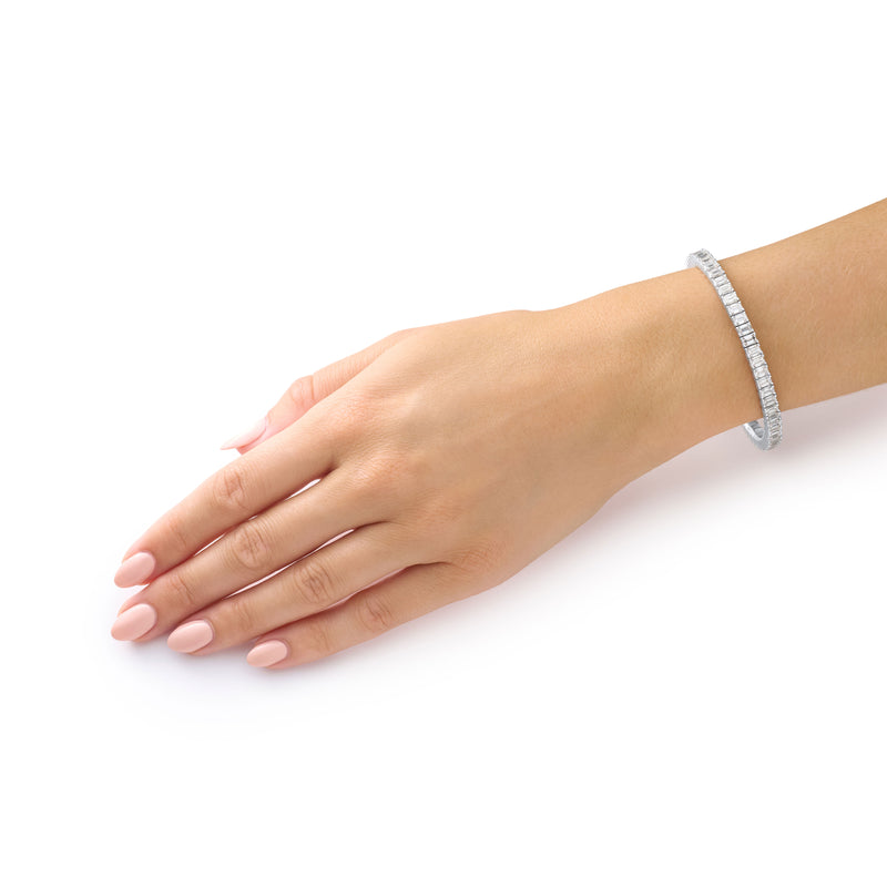 14.04cts Emerald Cut Diamond Flex Bracelet