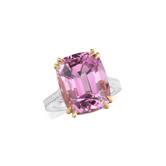 11.55cts Pink Tourmaline and Diamond Ring