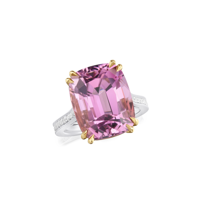 11.55cts Pink Tourmaline and Diamond Ring