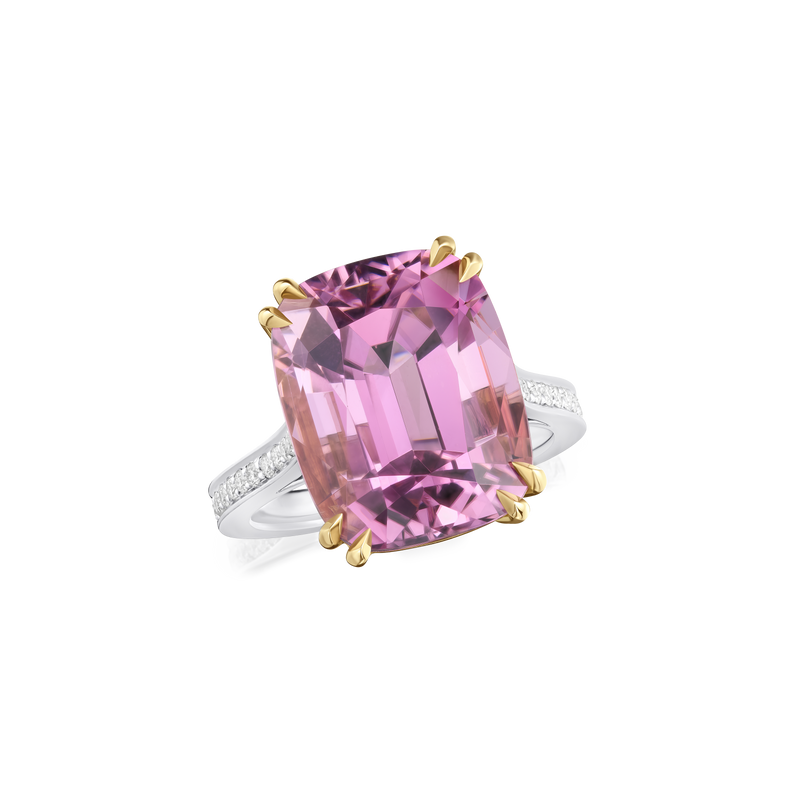 11.55cts Pink Tourmaline and Diamond Ring