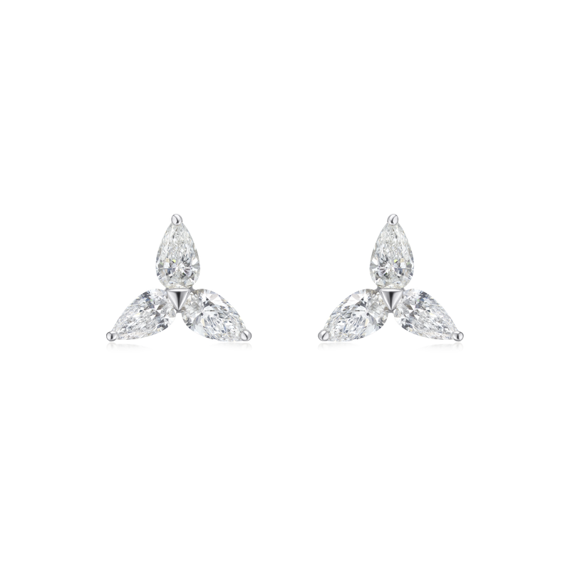 1.20cts Pear Cut Diamond Earrings