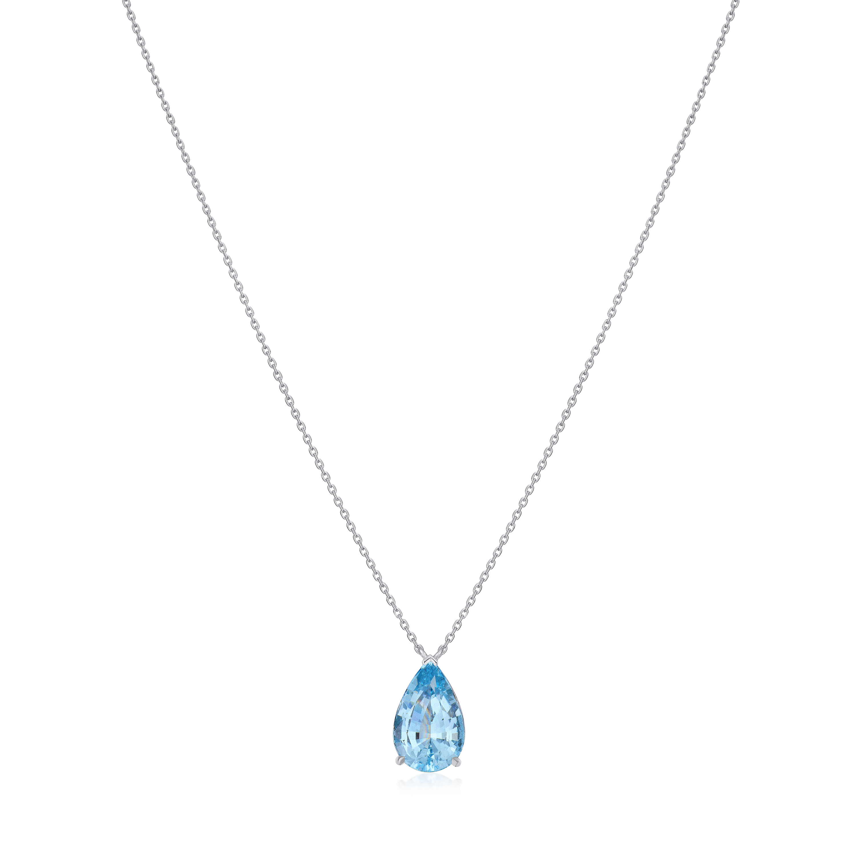 3.49ct Pear Shape Aquamarine Pendant