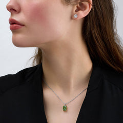 2.17ct Green Tourmaline Pendant With Diamond Set Bale