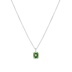 2.17ct Green Tourmaline Pendant With Diamond Set Bale