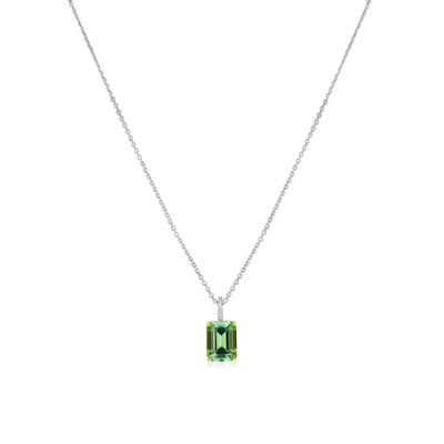2.17ct Green Tourmaline Pendant With Diamond Set Bale