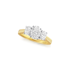1.51cts Oval Cut Diamond Three Stone Ring