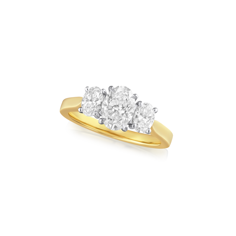 1.51cts Oval Cut Diamond Three Stone Ring