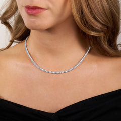 Round Brilliant Cut Diamond Line Necklace