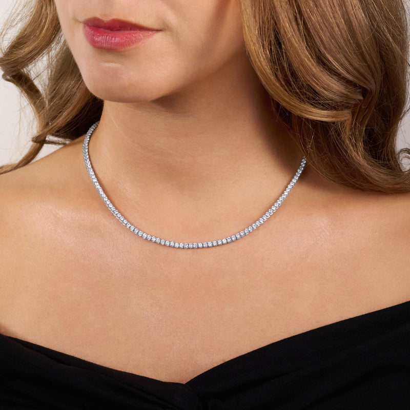 Round Brilliant Cut Diamond Line Necklace
