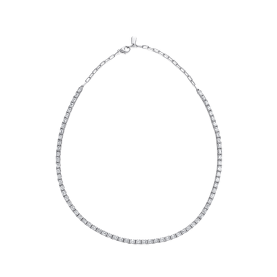 13.68cts Emerald Cut Diamond Line Necklace