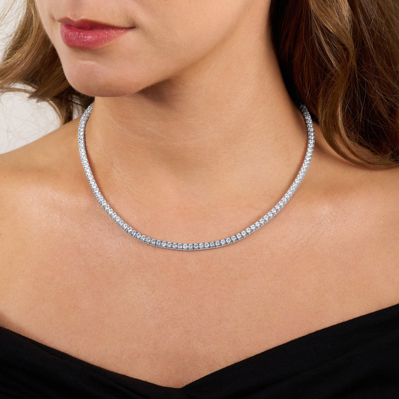 8.90cts Round Brilliant Cut Diamond Line Necklace