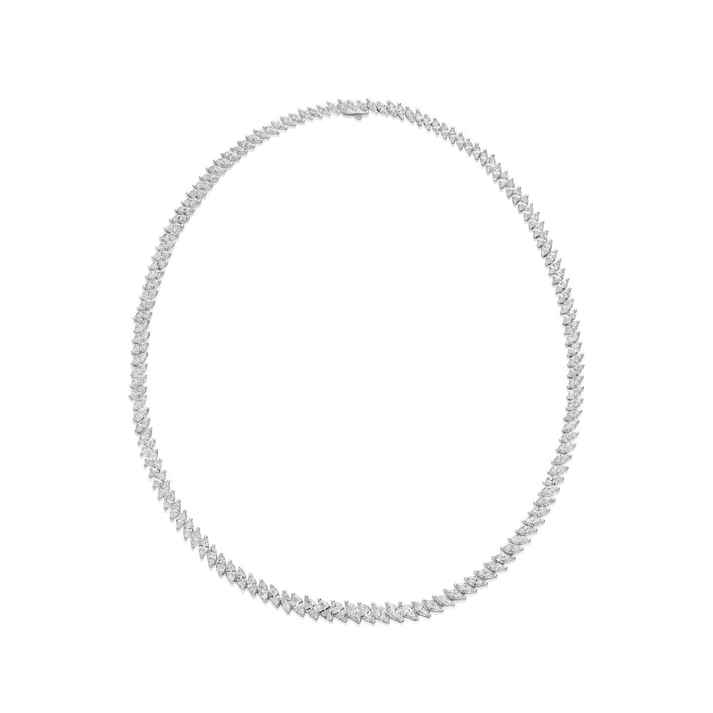 15.99cts Marquise Cut Diamond Line Necklace