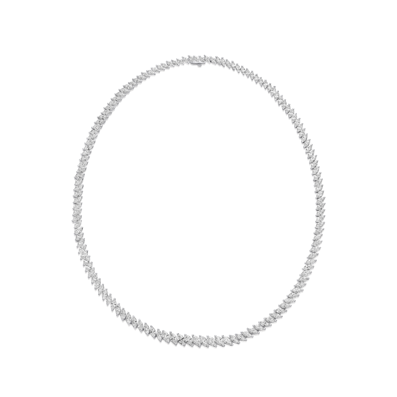 15.99cts Marquise Cut Diamond Line Necklace