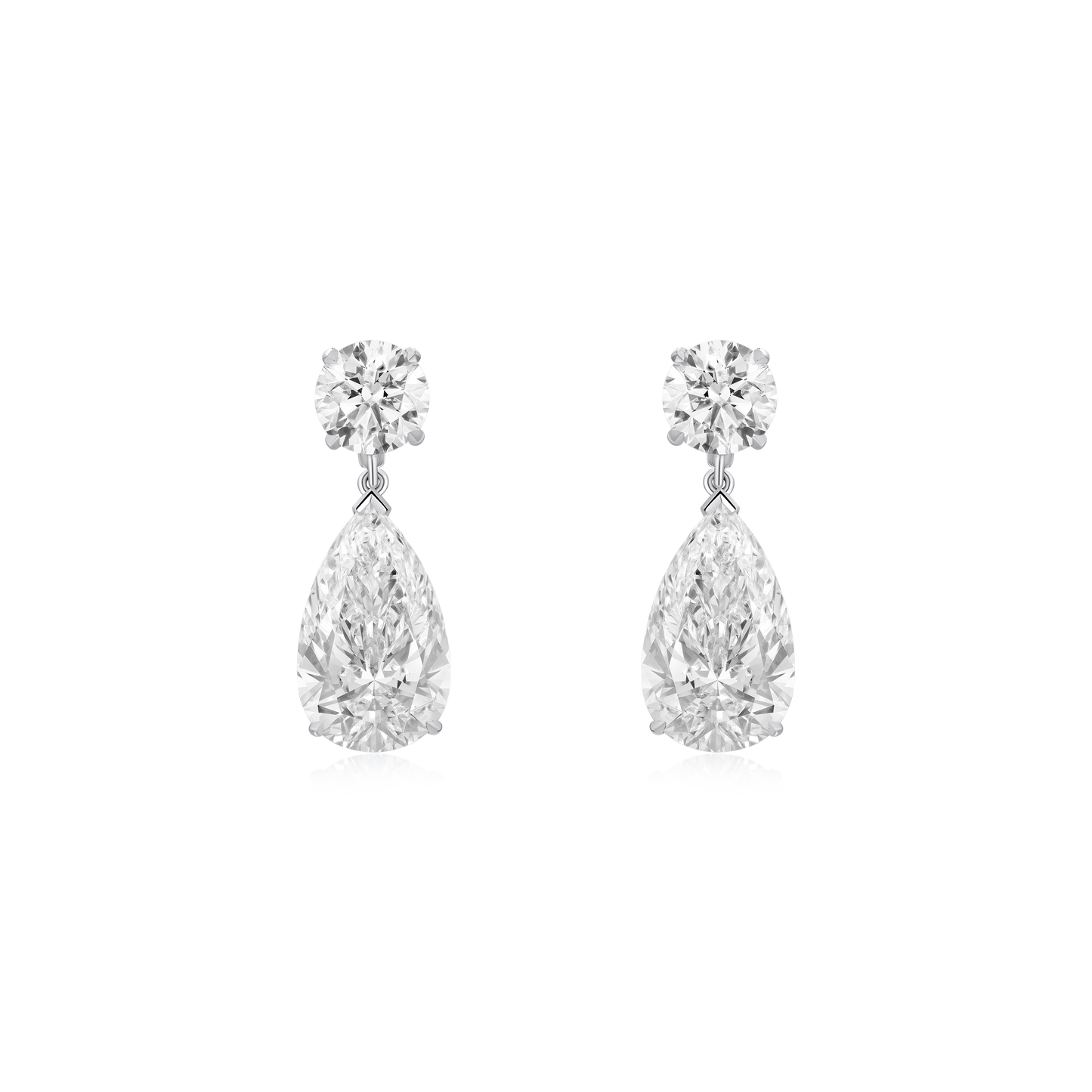 3.03/3.18cts Pear Cut Diamond Slide On/Off Earring Drops