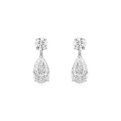 3.03/3.18cts Pear Cut Diamond Slide On/Off Earring Drops