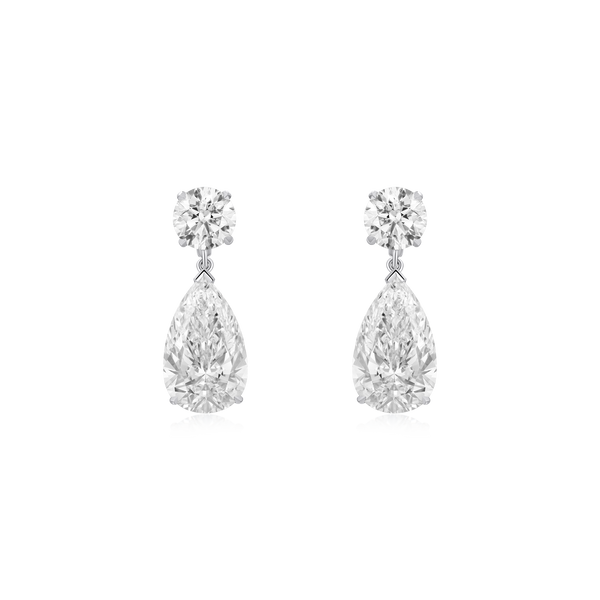 6.21ct Pear Cut Diamond Slide On/Off Drop Earrings