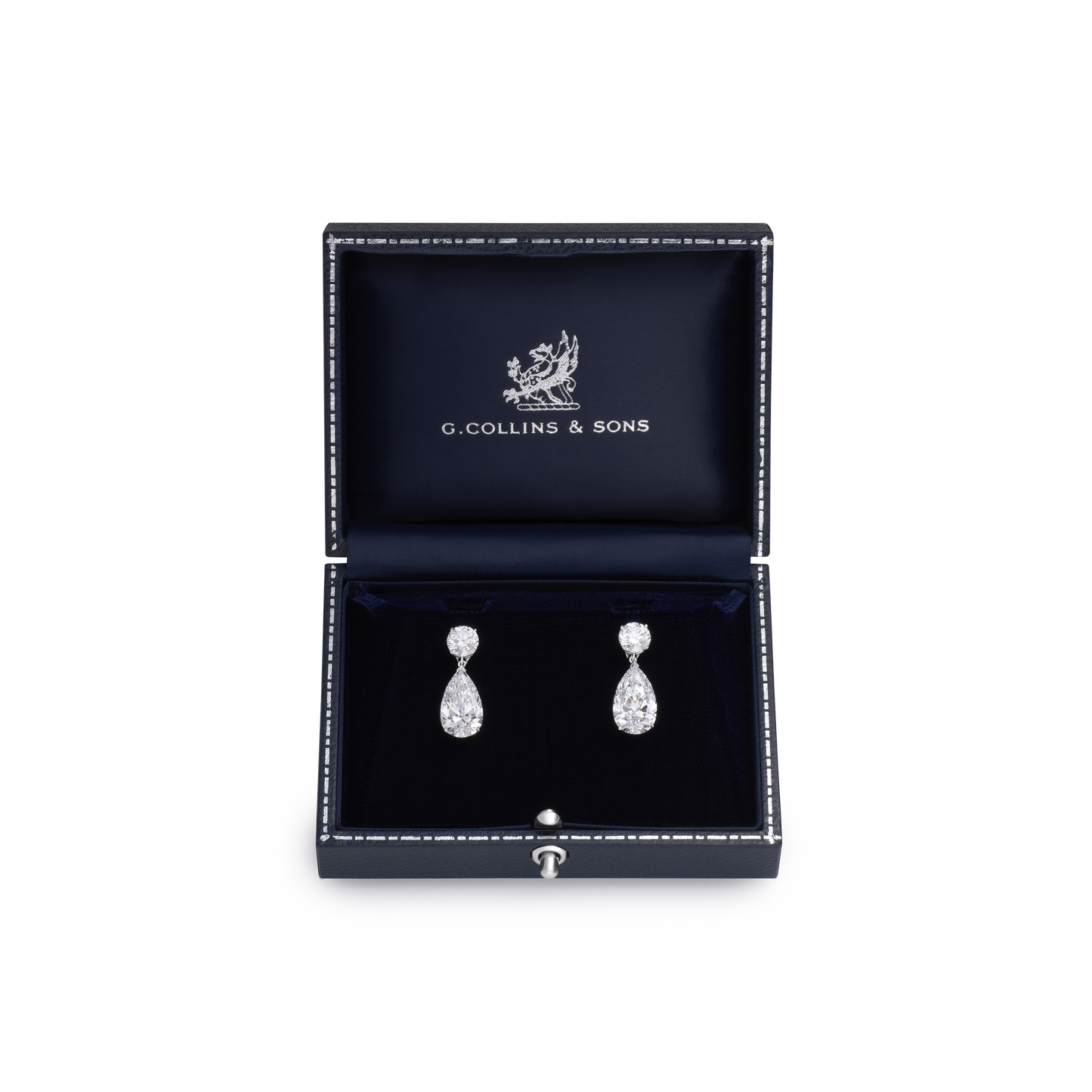 3.03/3.18cts Pear Cut Diamond Slide On/Off Earring Drops