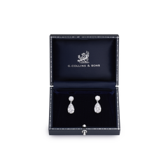 3.03/3.18cts Pear Cut Diamond Slide On/Off Earring Drops