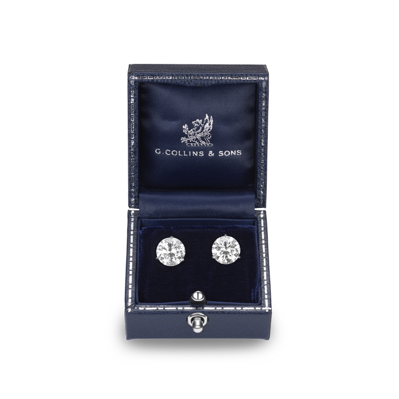 6.02cts Round Brilliant Cut Diamond Martini Set Stud Earrings