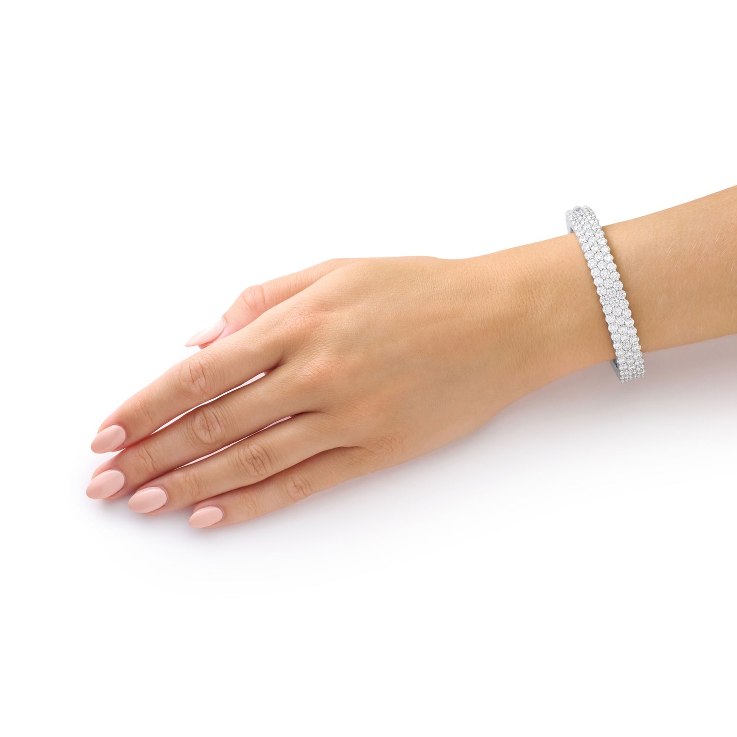 11.50cts Diamond Set Three Row Wave Bangle