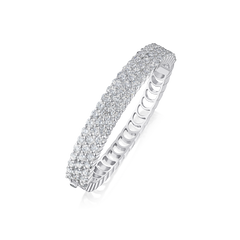 11.50cts Diamond Set Three Row Wave Bangle