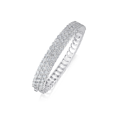 11.50cts Diamond Set Three Row Wave Bangle