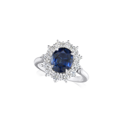 2.54cts Sapphire and Diamond Ravello Cluster Ring