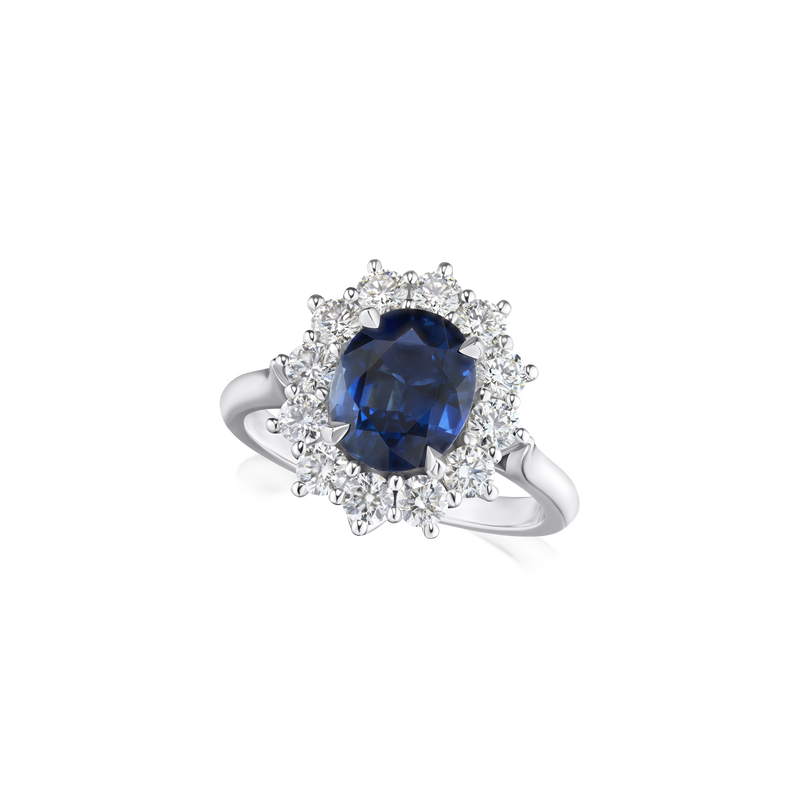 2.54cts Sapphire and Diamond Ravello Cluster Ring