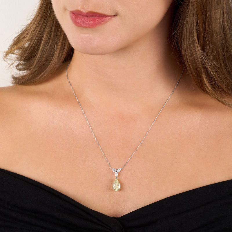 3.24cts Yellow Diamond Drop Pendant