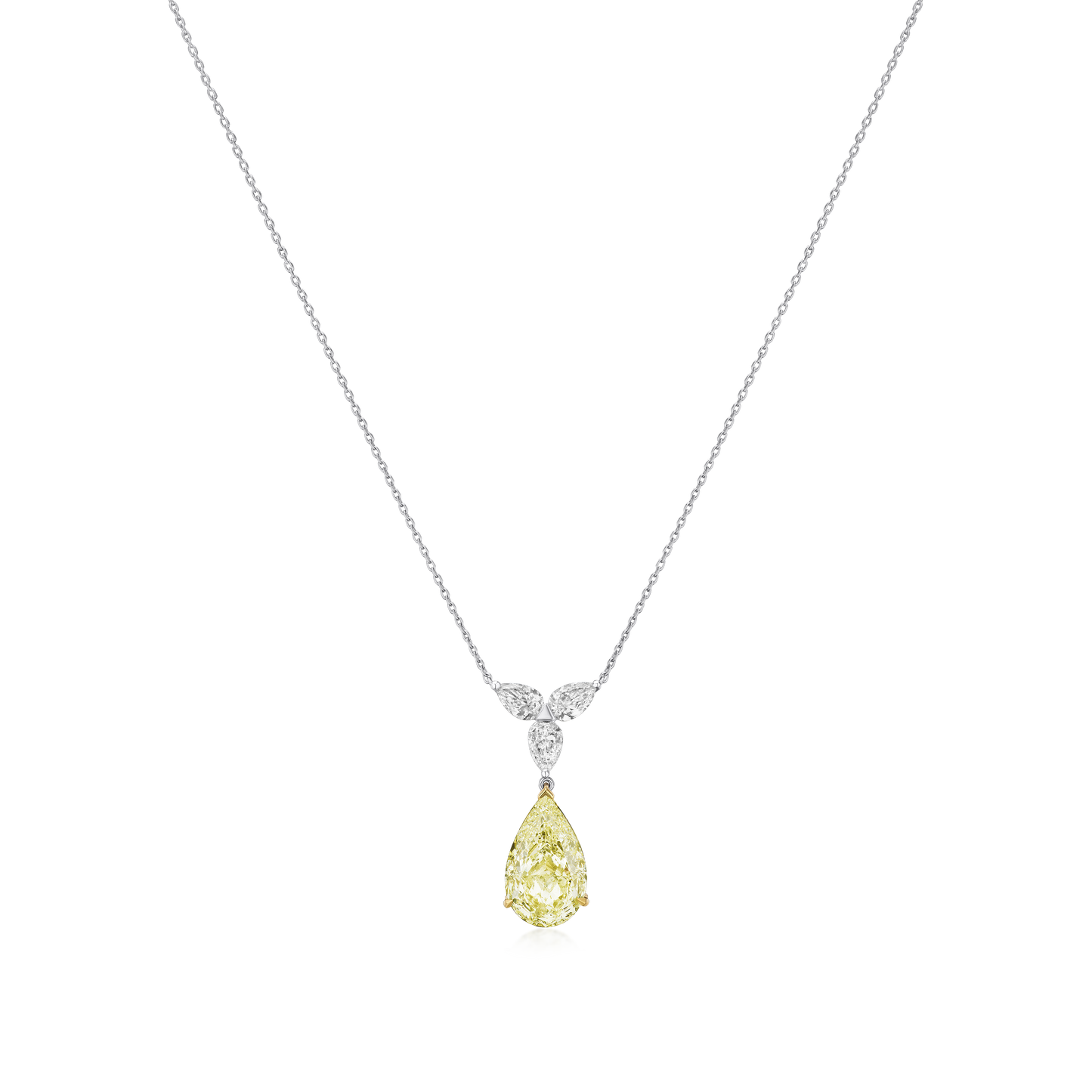 3.24cts Yellow Diamond Drop Pendant