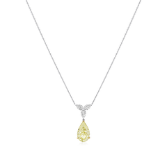 3.24cts Yellow Diamond Drop Pendant