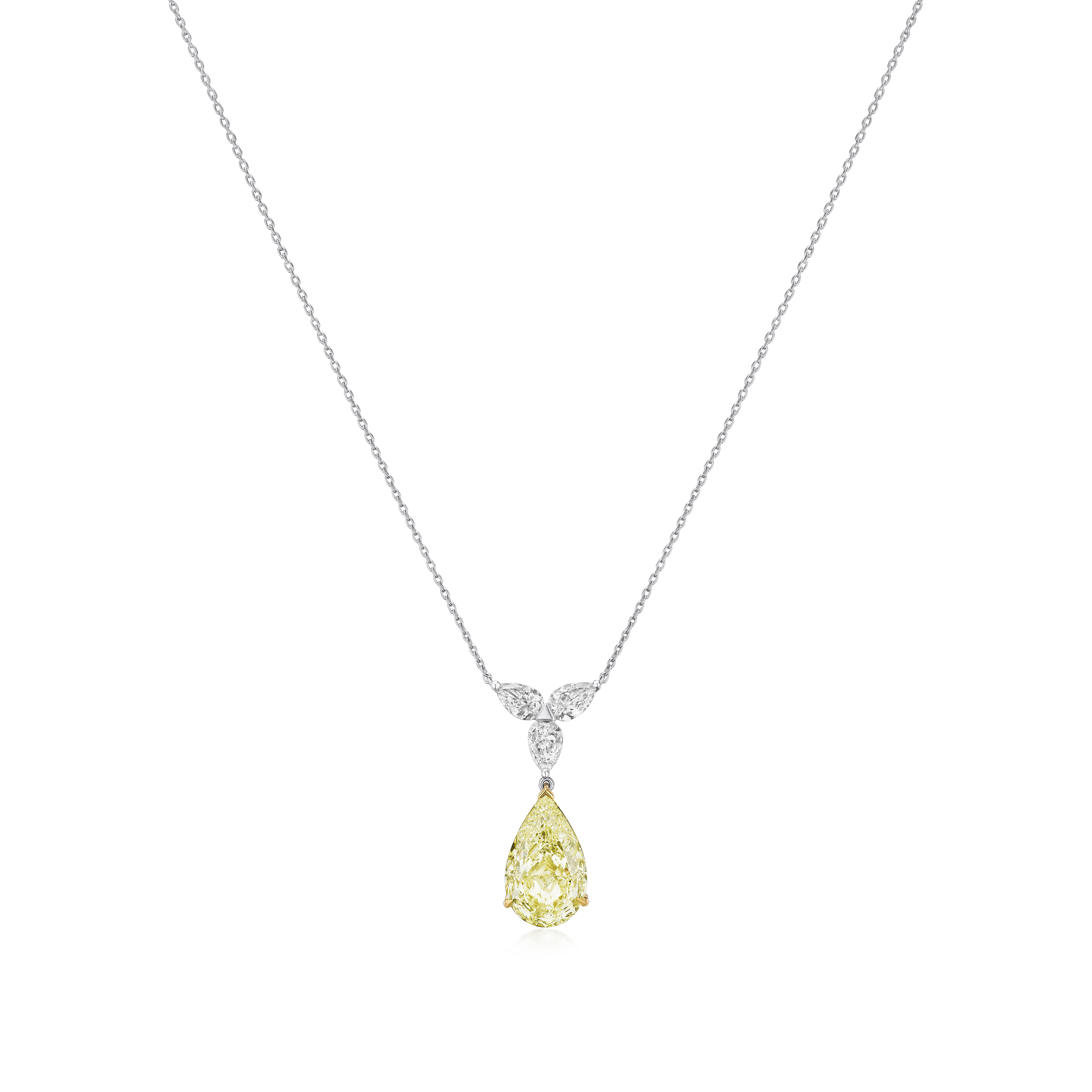 3.24cts Yellow Diamond Drop Pendant