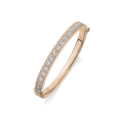 Skyline Collection Diamond Set 18ct Rose Gold Bangle, 6mm