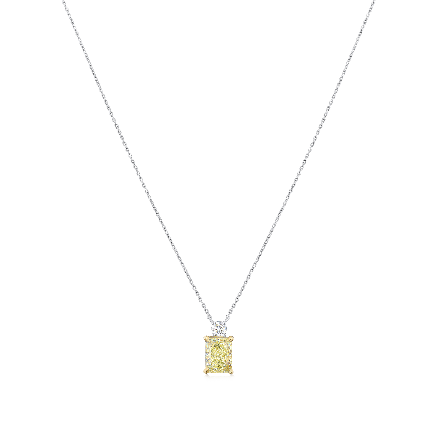 2.03cts Radiant Cut Yellow Diamond Pendant