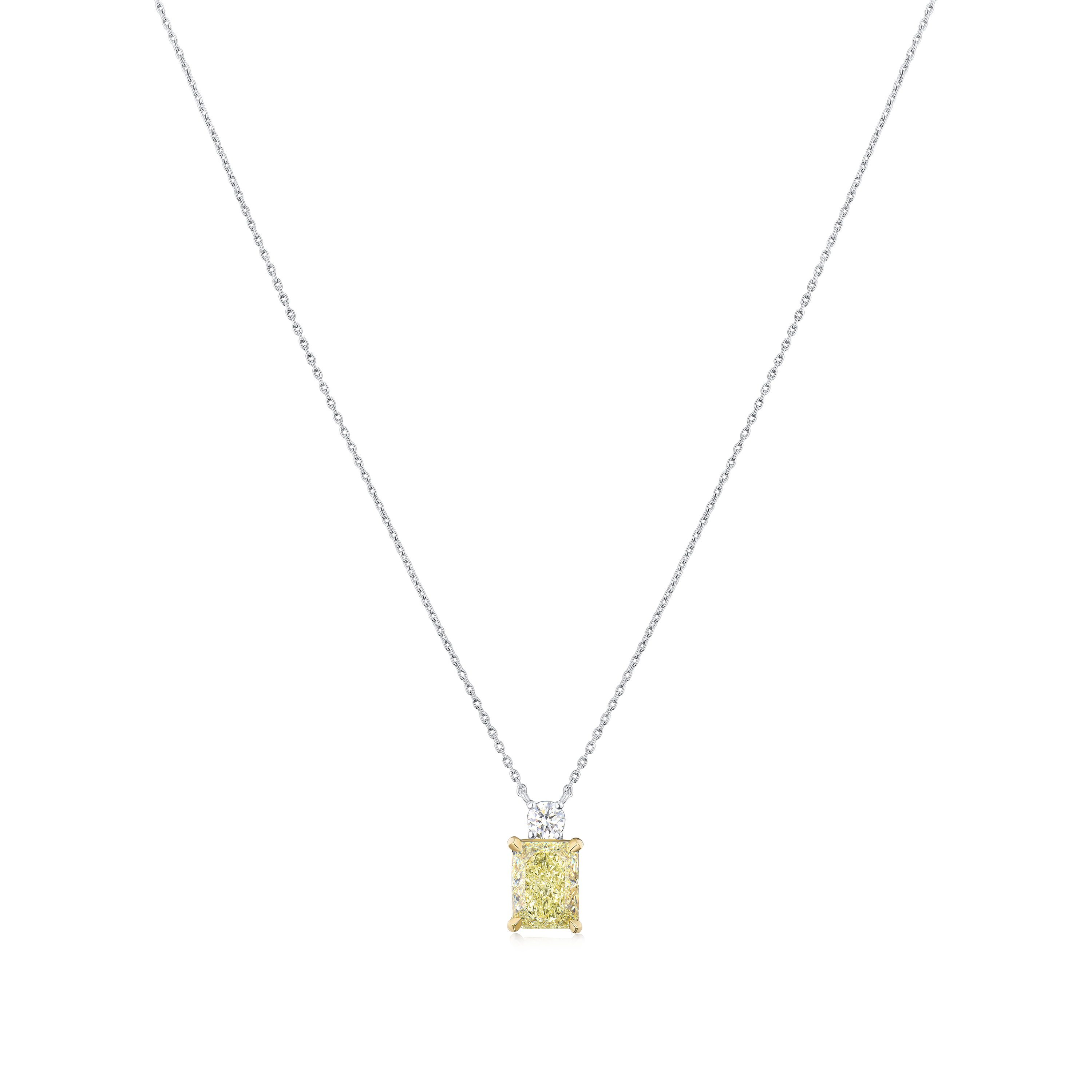 2.03cts Radiant Cut Yellow Diamond Pendant