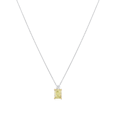 2.03cts Radiant Cut Yellow Diamond Pendant