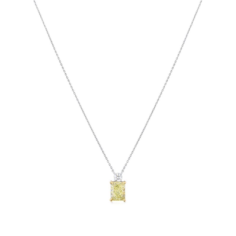 2.03cts Radiant Cut Yellow Diamond Pendant