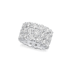 13.81cts Diamond Set Three Row Wave Eternity Ring