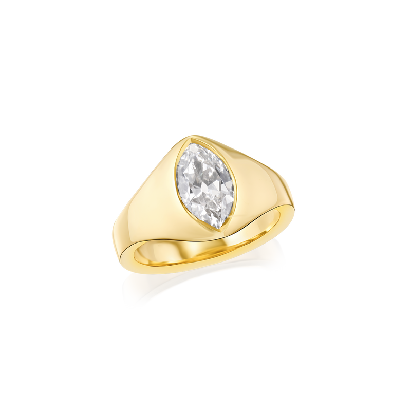 2.05cts Marquise Cut Diamond 18ct Yellow Gold Ring
