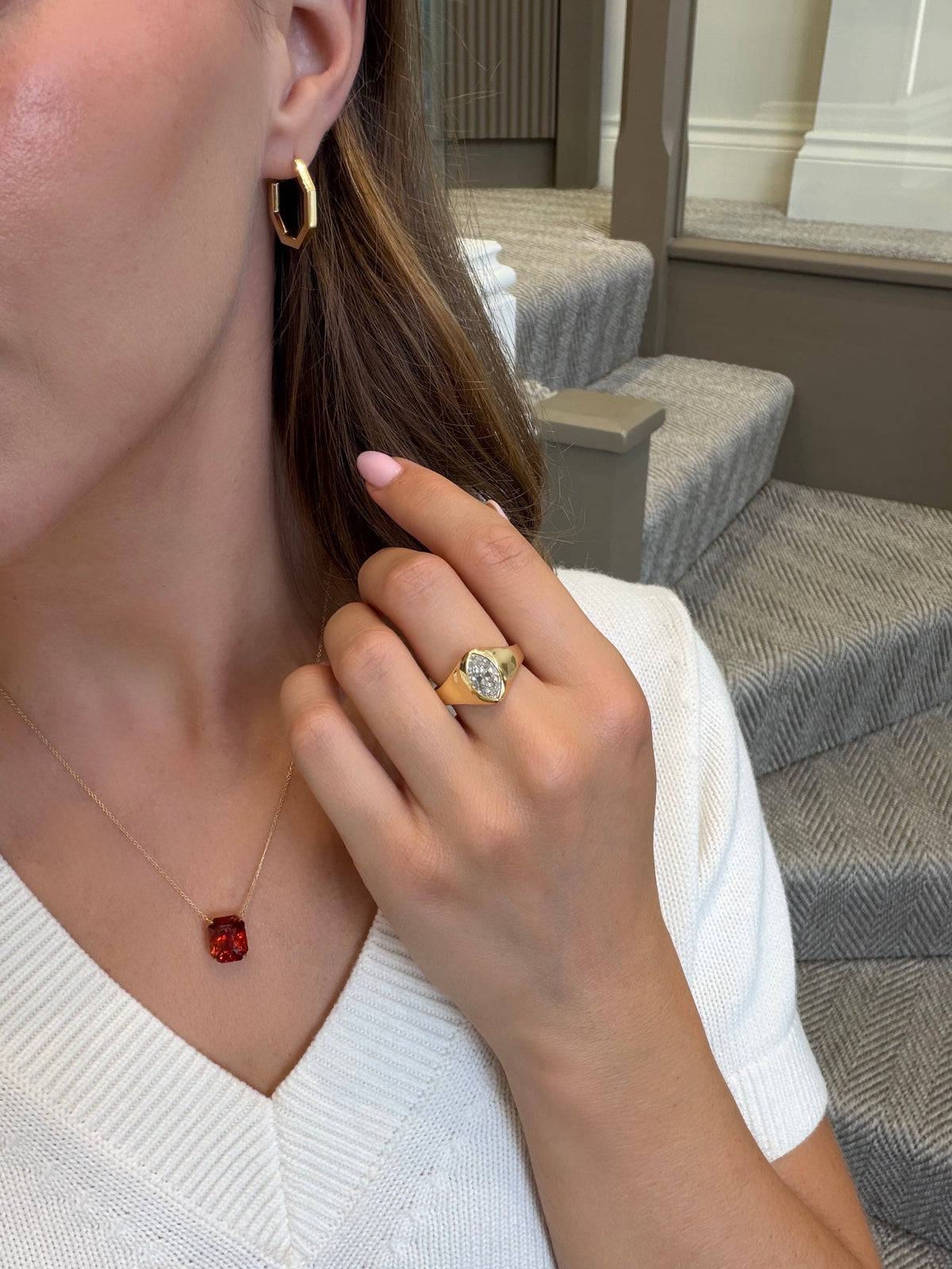 Spessartite Garnet 18ct Yellow Gold Pendant
